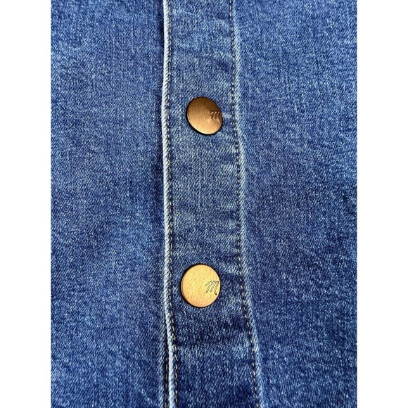 Madewell Two Panel Button Front Skirt size 31‎ Denim Blue - Picture 3 of 7